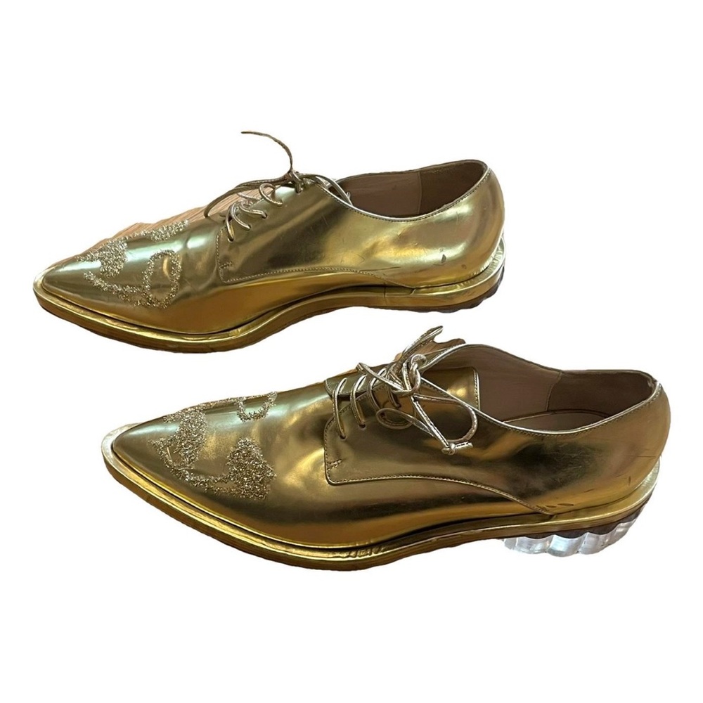 Simone Rocha Gold Lace Up Shoes